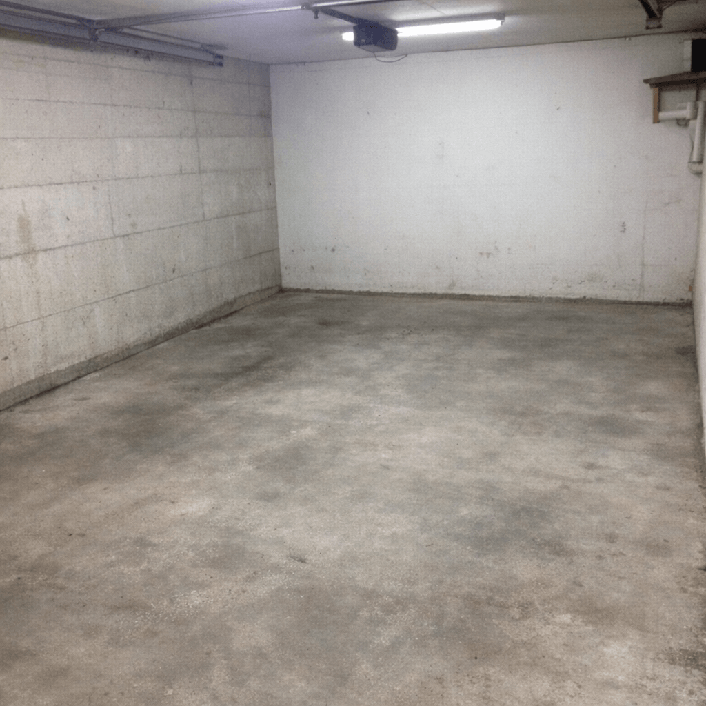 Freigeräumte Garage mit sauberem Boden nach Entrümpelung